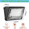 2PACK Dusk to Dawn 100W LED Wall Pack Light Fixture,