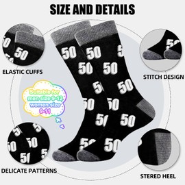 Birthday Socks for Men Women, Novelty Fun Birthday Gift for Dad Mom Wife Husband Crew Cotton Socks Size 6-11