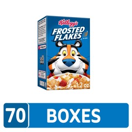 Kellogg's Frosted Flakes Breakfast Cereal, 8 Vitamins and Minerals, Kids Snacks, Original (70 boxes)