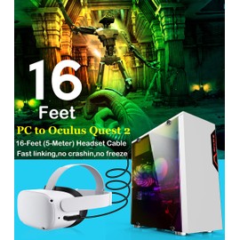 Link Cable for Quest2, VR Headset Link Cord Connect Gaming PC Access Rift Library High Speed Data Transfer Fast Charging USB 3.0 Type A to C 16 Feet (5M)