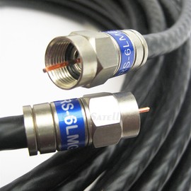 60ft Outdoor & in Wall Quad Shield RG6 Cable 18AWG 3Ghz 75 Ohm HD Antenna DirecTV Satellite Approve Weather Seal All Brass CONNECTORS UL ETL CL2 Cut to Order Assembled in USA by PHAT SATELLITE INTL