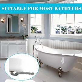 1 1/2 Inch Tub Drain Kit with Low Profile P Trap,Flexible Drain Pipe for Freestanding Tub, RV Shower, Clawfoot Tub - Low Profile Shower Drain Kit, Easy Installation