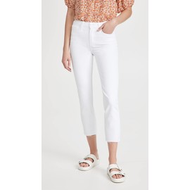 PAIGE Women's Cindy Crop high Rise Straight Leg in Crisp White, 25 Regular