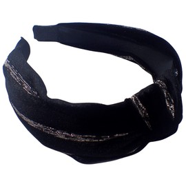 Topkids Accessories Velvet and Lurex Knot Alice Bands Adult Women, Hair Accessories for Women, Hair Bands for Women, Thick Headband, Womens Headbands, Head Bands Adult Women, Wide Headbands (Gold)