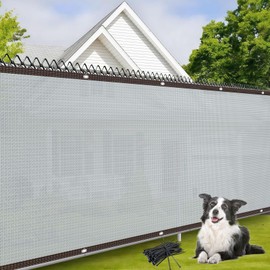 Vandham 4×50FT Fence Privacy Screen, Heavy Duty 180GSM Fabric Privacy Fencing, 90% Blockage, Outdoor Wind Blocker, Fence Covering Privacy for Porch, Backyard, Deck, Patio - Gray