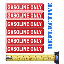 6 Pack | Reflective Mixed Fuel Only, Gasoline Only, Diesel Only, Fuel Marker Pack Label Decal Vinyl Sticker | Fuel Decal | Truck | Gas Tank Label | Gas Container Label | Oil Marker (Gasoline Only)
