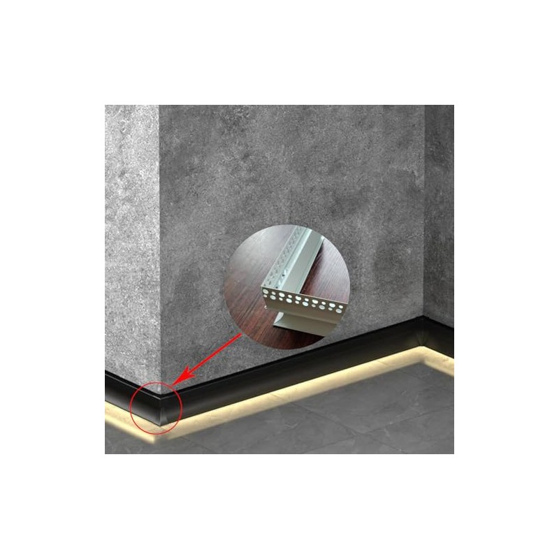 Besseto 2Pair/4PCS Baseboard LED Aluminum Channel Outer Corner, L-Shape Angle
