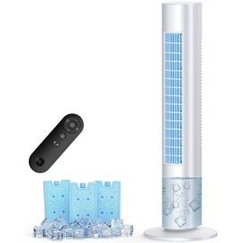 Windowless Air Conditioner Portable, 3 Speeds, 1.2L Water Tank, 3 Ice Packs, 20ft Remote, 7H Timer, No Hose No Window Needed,70° Oscillating Portable AC Unit for Room