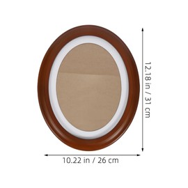 LUOZZY 12 Inch Classic Oval Wood Picture Frame Wall Hanging Decoration Oval Photo Frame Wooden Wall Hanging Picture Frame Decoration, Light Brown