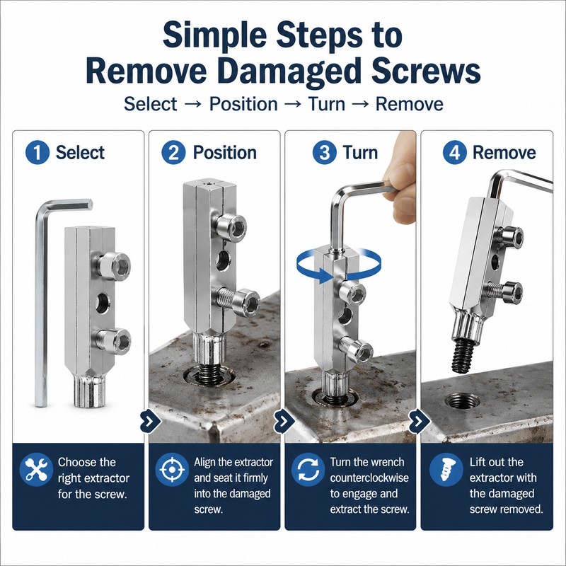 Universal Screw Extractor Tool Set for Stripped Screws – Damaged