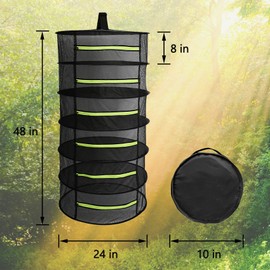 Tanzfrosch 2 PCS Herb Drying Rack 6 Layers Mesh Hanging with Zipper Opening, Herb Dry Net for Drying Herb Plant Bud Flower Food Meat Fruits & Tea with Hooks and Garden Scissor