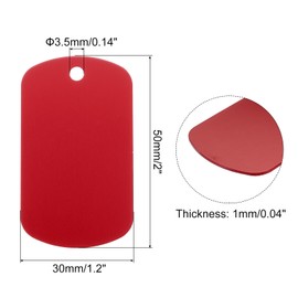 MECCANIXITY Metal Blank Tags Stamping, Aluminum Blank Tags, Dog DIY Engraving Blank Tags with Necklace Chain for Pet Dog ID Tags, Pendant Decoration, Craft Tags 5set (Red)