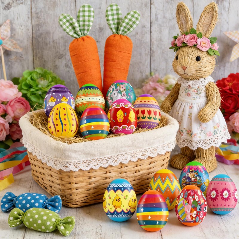 50 Pack Easter Eggs Wrapper Bulk Luminous Eggs Film Heat