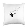 Badminton Graphic Badminton Player Shuttlecock Sports Smash Throw Pillow