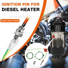 GEARLEADER Glow Plug Repair Kit, 12V 24V 5KW 8KW Parking Diesel Heater Glow Ignition Plug Kit with Filter, Car Ceramic Heater Repair Parts Fit, Diesel Heater Accessories