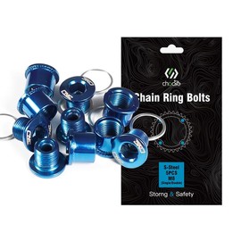 CNC Single/Double Chainring Bolts， Bike Chainring Bolts&Nuts Set M8×6.5mm.（Blue）