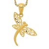 14K Solid Yellow Gold Dragonfly Necklace Chain Pendant Charm Only
