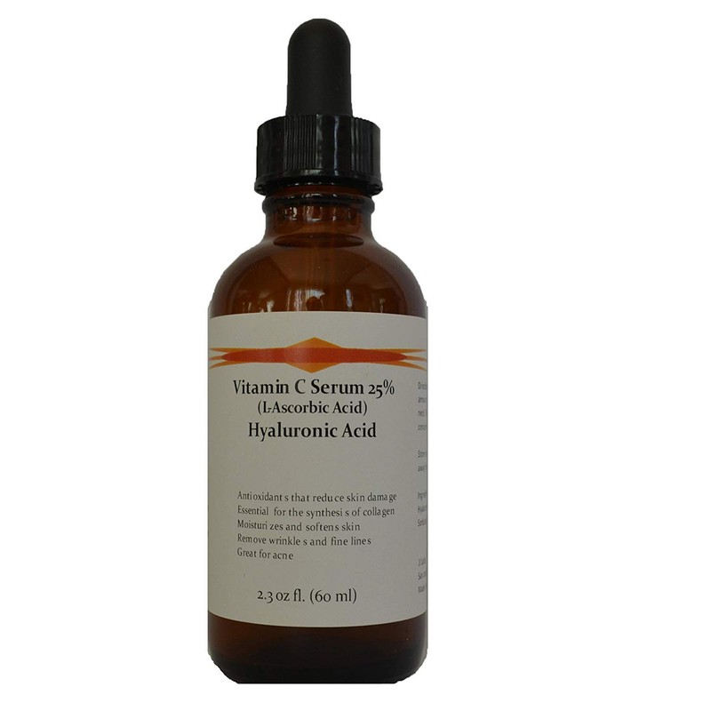 Vitamin C Skin Serum 25% (L-ascorbic Acid) with Pure Hyaluronic