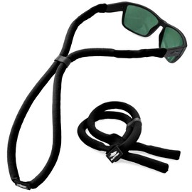 Pilotfish Floating Sunglasses Strap, Adjustable, Waterproof, High Visibility, Neoprene Holder for Men & Women (Black, 2PK)