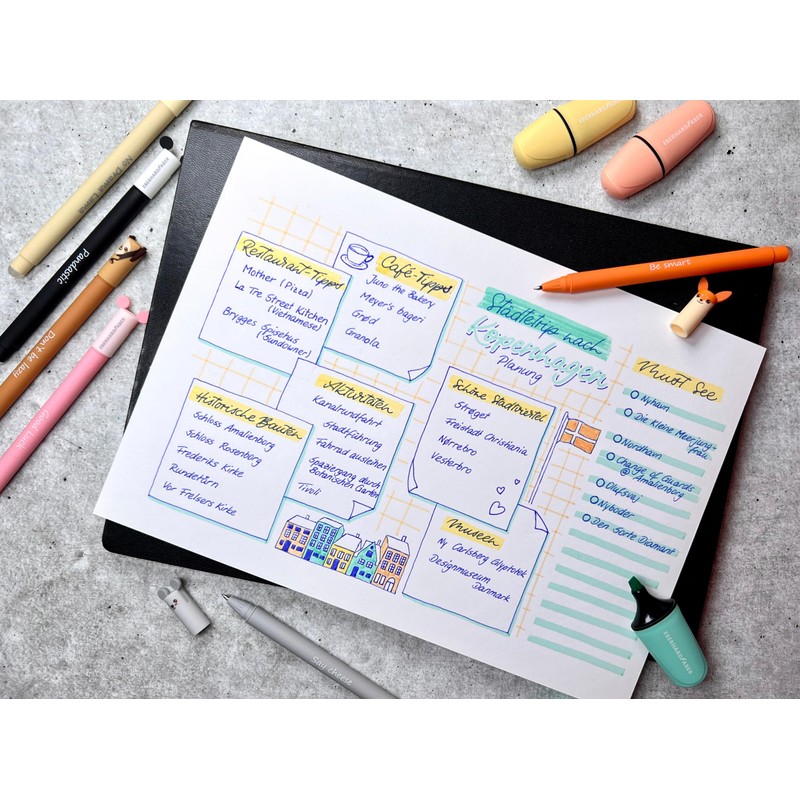 Eberhard Faber 551403 Mini Highlighters with Chisel Tip, Pastel Colours,