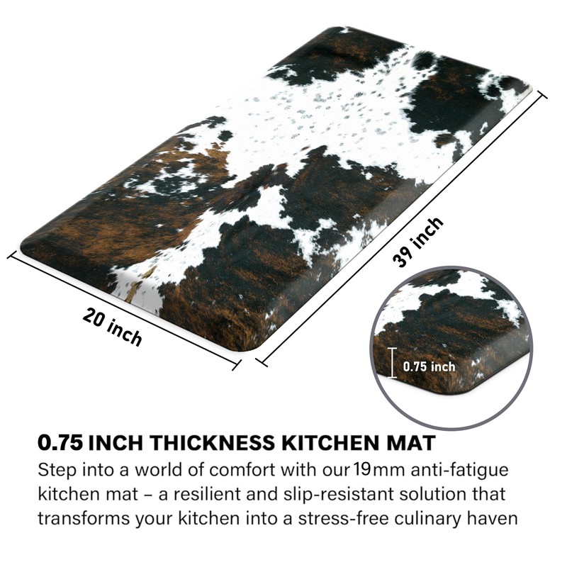 Tyrot Cowhide Kitchen Mat Cushioned Anti Fatigue - 4/5 Inch