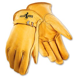 Galeton 25101PR-M 25101PR Rough Rider Premium Leather, Strap & Buckle Driver Gloves, Medium, Gold