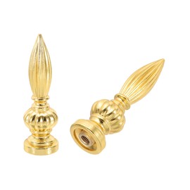 PATIKIL 25x80mm Lamp Shade Finial, 2 Pcs Lamp Finials Caps Knob M10x1mm Threaded Alloy Solid Lamp Finial Decoration for Lamp Shade Table Floor Lamps, Gold Tone