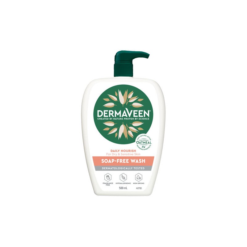 DermaVeen Daily Nourish Soap-Free Wash 500mL