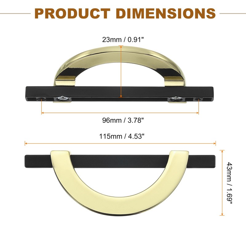 sourcing map 4 Pcs 3.78 Inch Kitchen Cabinet Handles, Half