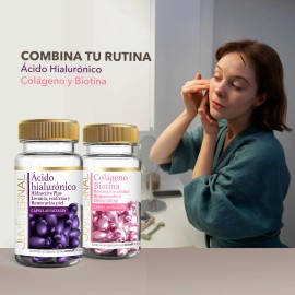 JUVETERNAL Do Cpsulas Faciales cido Hialurnico  Cpsulas Faciales Colgeno Biotina, 90 cpsulas cu, Hidratacin, Elasticidad y Juventud para tu Piel      