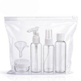 Travel Bottles Empty Clear Refillable Bottle Air Travel Size Shampoo Lotion Toiletries Liquid Containers Bath Set Cosmetic Makeup Products Home Essential Traveling Accessories (5 Pc) (5)