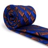 [S&W SHLAX&WING] Men's Necktie Pocket Square Blue Copper Tie Set