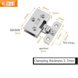 Cabinet Glass Door Hinges Bathroom Clip Frameless Glass Door Cabinet, 90 Degree Frameless Glass Door Hinges, Display Cabinet Wine Clip Hinges Replacement Parts Silver(K844) - (2Pcs)