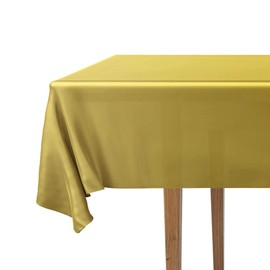 DecorRack 2 Rectangular Tablecloths BPA-Free Plastic, 54 x 108 inch, Dining Table Cloth, Rectangle Table Cover for Parties, Picnic, Camping and Outdoor, Disposable or Reusable, Gold (2 Pack)