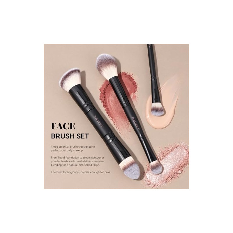 Piezas Brochas Maquillaje Profesional Doble Punta Aluminio Juego Multifuncional Estuche