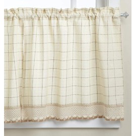 Lorraine Home Fashions Adirondack Tier Curtain Pair, 60 by 24-Inch, Toast