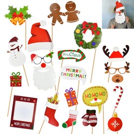 DTYGUIXE Christmas Photo Props, Pack of 59 Photo Booth Props Decorations Christmas Photo Box Accessories Party Photo Booth Props for Party Accessories, Birthday Party, Photo Props