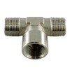 Fittingstore - T-piece with external internal male thread, nickel-plated brass,