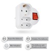 feletec 3-Way Socket Adaptor 1x Schuko, 2x Euro, White, with