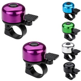 2 Pcs Bike Bell Bicycle Bell with Loud Crisp Clear Sound, Road and Mountain Bike Bell Adults Kids (Purple)