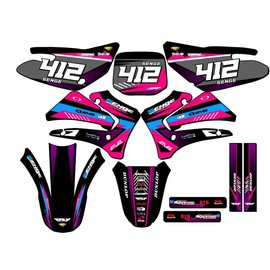 2000-2007 TTR 125 Surge Pink Senge Graphics Complete Kit with Rider I.D. Compatible with Yamaha