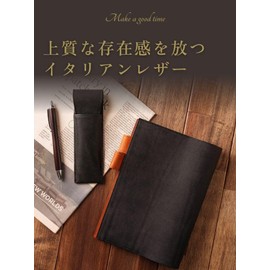 UNROOF Genuine Leather Notebook Cover A6 A5 Almost Daily Notebook Original Cousin Compatible Italian Leather Pueblo Leather (Black (Bi-Color), A5)