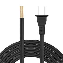 PLUGTUL 8 FT Lamp Cord, Replacement Power Cord 2 Prong,Protect for DIY Repair/Replacement, 18/2 SPT-2 Wire, ETL Listed