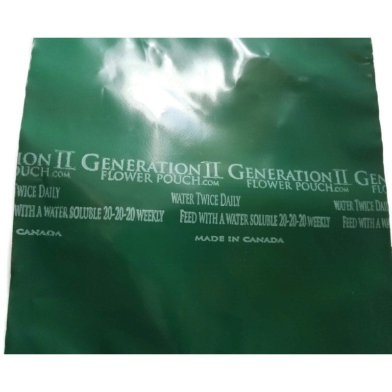 Generation II Flower Pouch Green Loop Handle Grow Pouch -