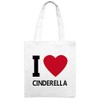 Jute Bag with Name Cinderella - Motif I Love -