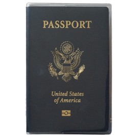 Set of 2 Heavy Duty Clear Vinyl Plastic Passport Cover Holder Travel MADE IN USA