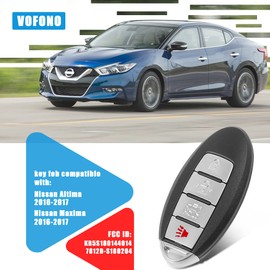 Llavero remoto de entrada sin llave de 4 botones compatible con Nissan Altima 2016-2017/Nissan Maxima 2016-2017 (identificación FCC: KR5S180144014 7812D-S180204)