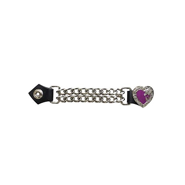 Billys Biker Gear Purple Heart with Chrome Rose Vest Extenders