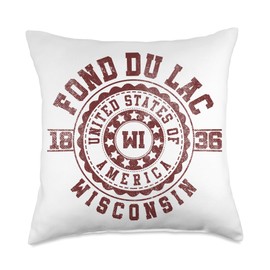 Fond du Lac WI | Wisconsin | Vintage City Apparels Throw Pillow