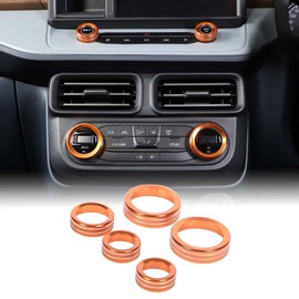 MACHSWON Car Centre Console Button Circle Cover Air Conditioner Volume Knob fit for Ford Maverick 2022 Aluminum Switch Trim Cover Protection Ring Accessories